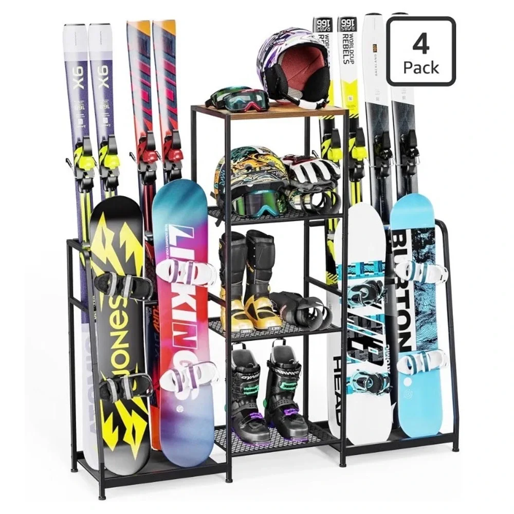 Lurgno Ski Snowboard Storage Rack Garage Organizer Freestanding Metal X004TER5R5